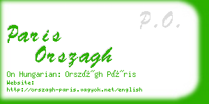 paris orszagh business card